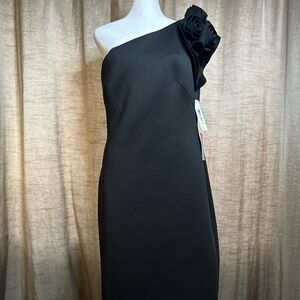 Eliza J- NWT One Sleeve Midi Black Dress